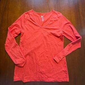 It's Essentials Red/Orange Long Sleeved Tee Size Medium